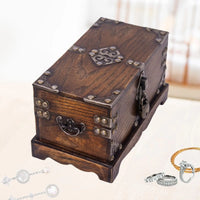 Treasure Chest Wooden Box Retro Unique Decor Lockable Antique Treasure Box for Wedding Halloween Thanksgiving Christmas Birthday