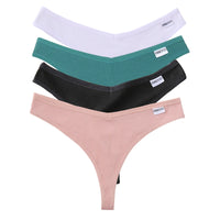 Set de 4 Panties de Algodón Talle V - Tanga G-String FINETOO