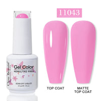 No-Wipe Top Coat & Sticky Base Coat UV Gel Polish — Long-Lasting, MSDS Certified, 15ml
