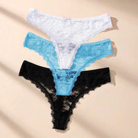 Lace Thong Set – 3 Pack | Low-Rise G-String Panties