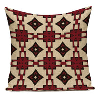 Boho Geometric Printed Throw Pillow Cover | Linen Cotton Cushion Case for Sofa
