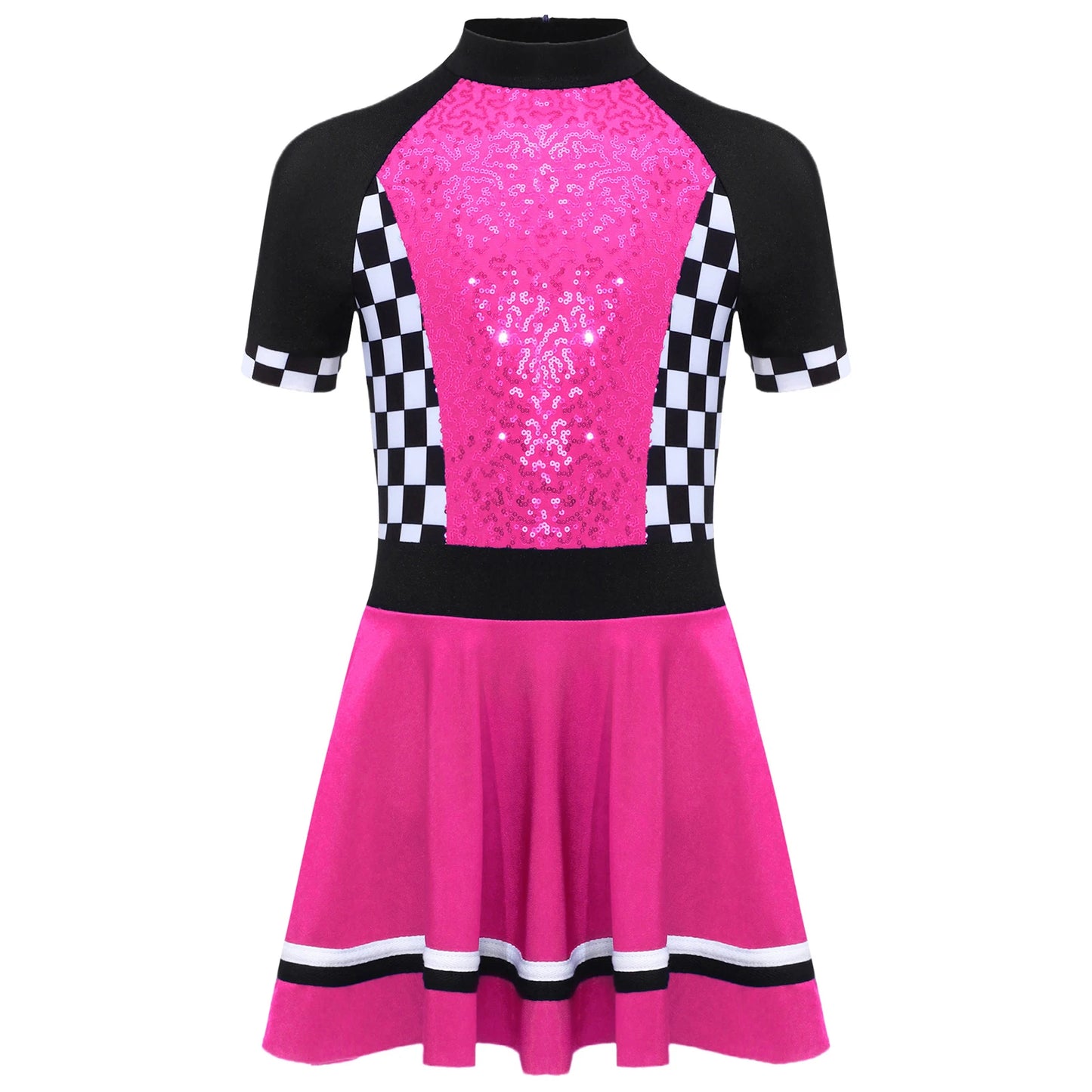 Girls Racing Queen Costume Dress - Sequin Tutu Halloween Outfit