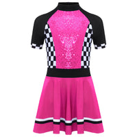 Girls Racing Queen Costume Dress - Sequin Tutu Halloween Outfit