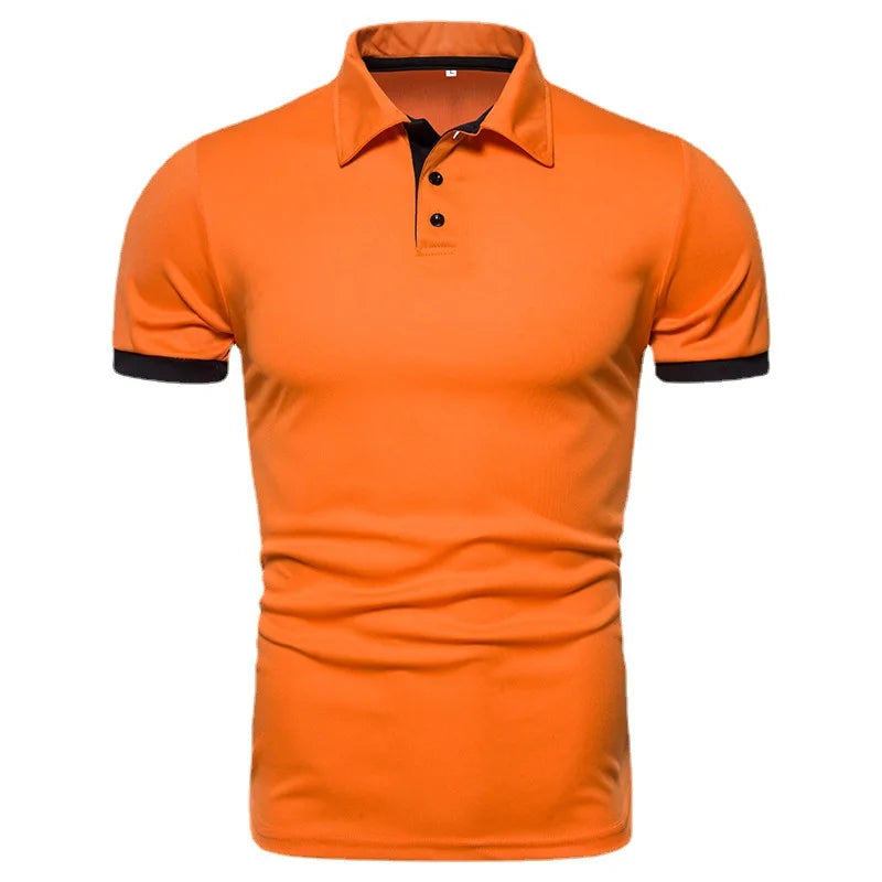Men's Solid Color Short Sleeve Polo Shirt — Breathable, Everyday Casual