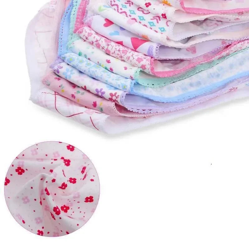 Girls 100% Cotton Cartoon Briefs 12-Pack | Sizes 1–12 Years | Mixed Colors