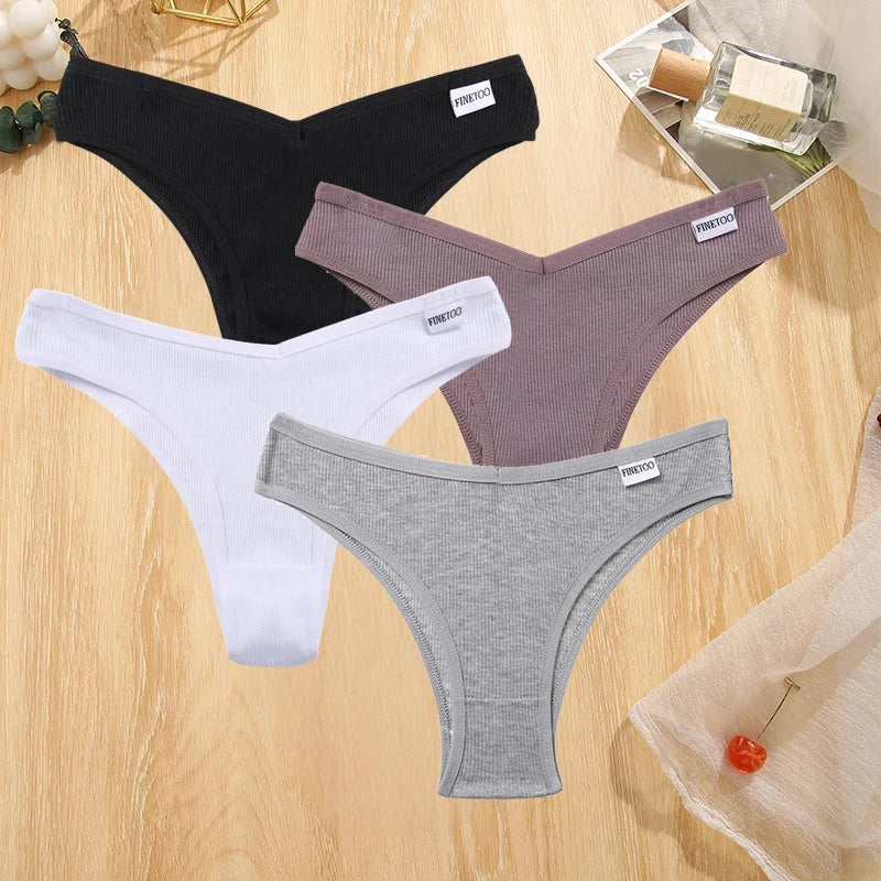 Set de 4 Panties de Algodón Talle V para Mujer