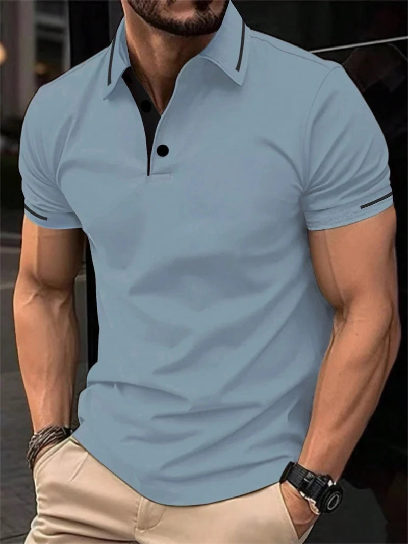 3D Print Polo Shirt for Men | Slim Fit Short Sleeve Streetwear Polo | XS–4XL