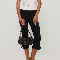 Pantalones Capri Mujer Y2K - Lazo Satén Abertura Lateral Slim Fit Verano