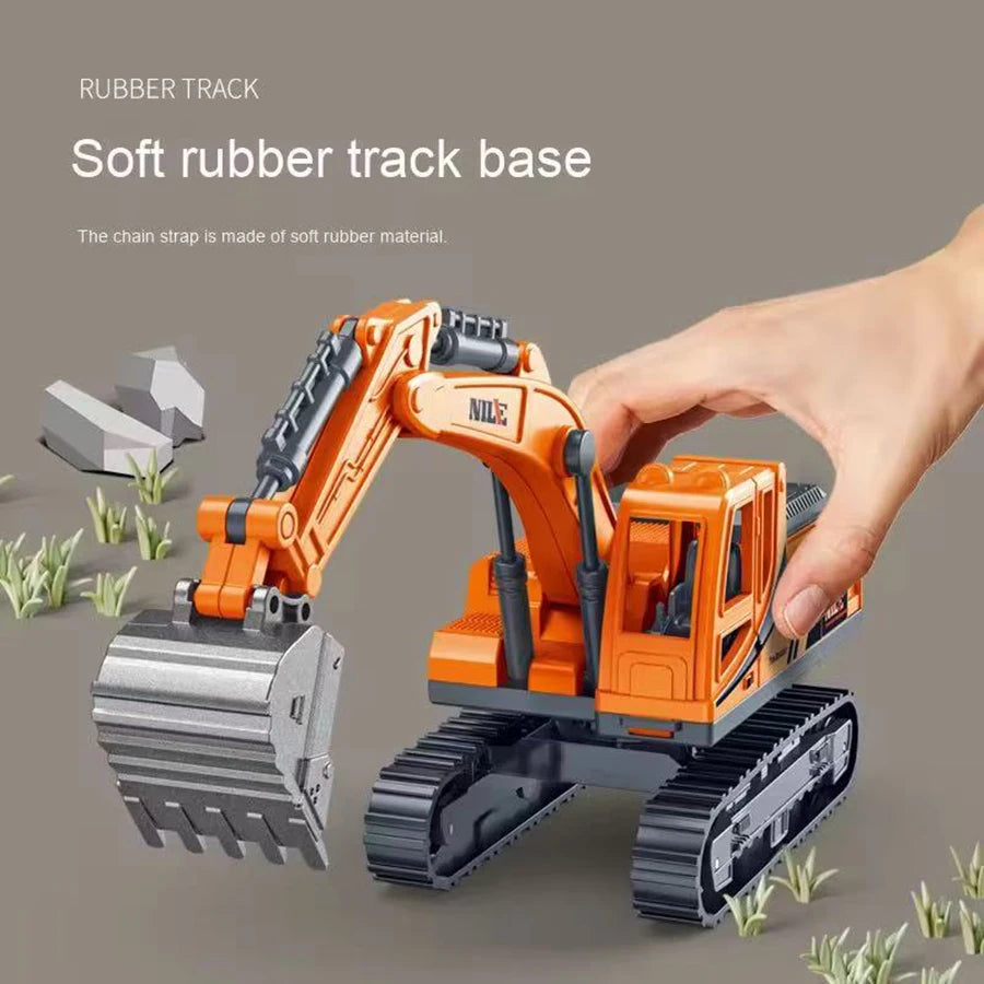 Excavadora de Juguete con Inercia - Camión de Construcción Educativo para Niños y Niñas