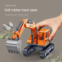Excavadora de Juguete con Inercia - Camión de Construcción Educativo para Niños y Niñas