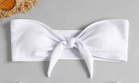 Braga de bikini brasileña – Parte de abajo de traje de baño liso de talle bajo para mujer