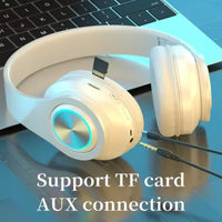 Wireless Bluetooth Headphones with Active Noise Cancellation & RGB Lighting – Over-Ear HIFI Stereo Headset with Mic