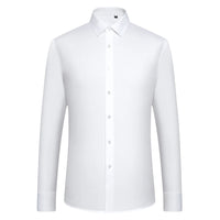 Men's Old Money Style Sleek Stretch Dress Shirt Regular Fit Solid Wrinkle-Free Long Sleeve Casual Business Button-up Shirts