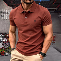 Men's Premium 100% Cotton Polo Shirt — Pony Embroidery, Anti-Wrinkle, Golf & Casual