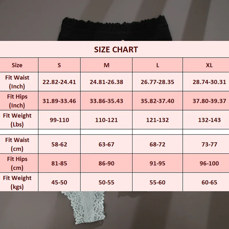 Set de 5 Panties de Algodón con Encaje - Ropa Interior Femenina