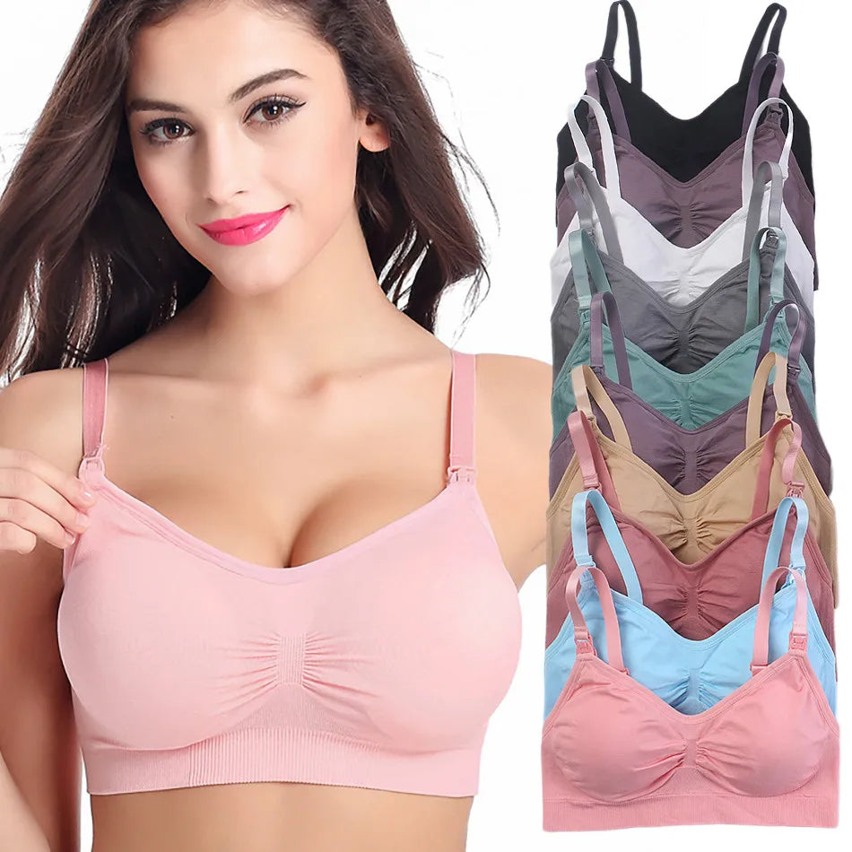Seamless Maternity Nursing Bralette | Wire-Free Sleep Bra for Pregnant & Breastfeeding Women
