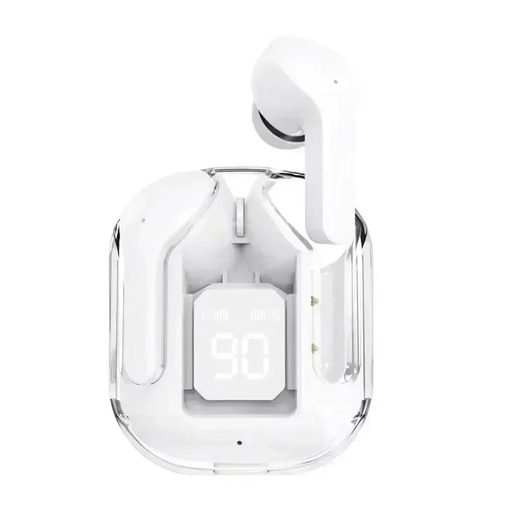 LS T6 ANC TWS Earphones | Bluetooth 5.3 Active Noise Cancelling 20H Battery Fast Charge LED Display Transparent Case
