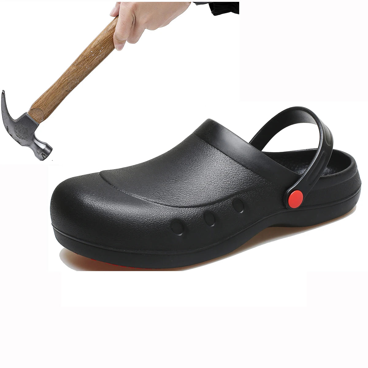 Steel Toe Safety Working Shoes Kitchen Restaurant Chef Shoes Industrial Work Nonslip Waterproof Rubber Sandals Big Size 3XL 4XL