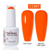 No-Wipe Top Coat & Sticky Base Coat UV Gel Polish — Long-Lasting, MSDS Certified, 15ml