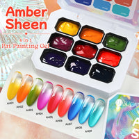 9-Color Gradient Gel Nail Art Set – 4-in-1 UV/LED Gel | Stamping, Painting & Ombre | DIY & Pro