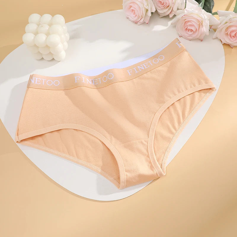 Panties Triangulares de Algodón FINETOO - Tiro Bajo con Realce de Cadera