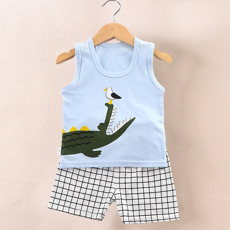 Kids Cotton Tank Top & Shorts Summer Set
