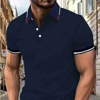 Contrast Color Striped Polo Shirt | Men’s Casual Short Sleeve Summer Top
