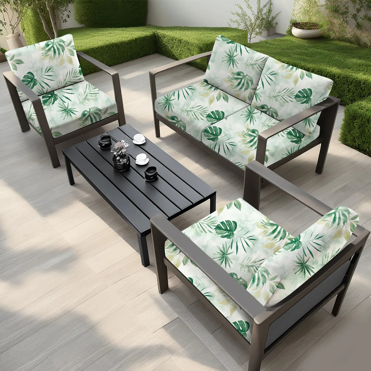 Tropical Print Waterproof Sofa Cushion Covers – Non-Slip Furniture Protectors