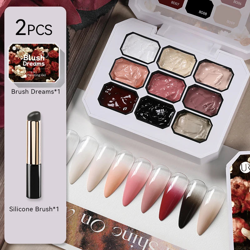 UR SUGAR 4-in-1 Ombre Gel Nail Polish – 9 Colors Pat Painting Gel | Gradient French Nail Art UV LED