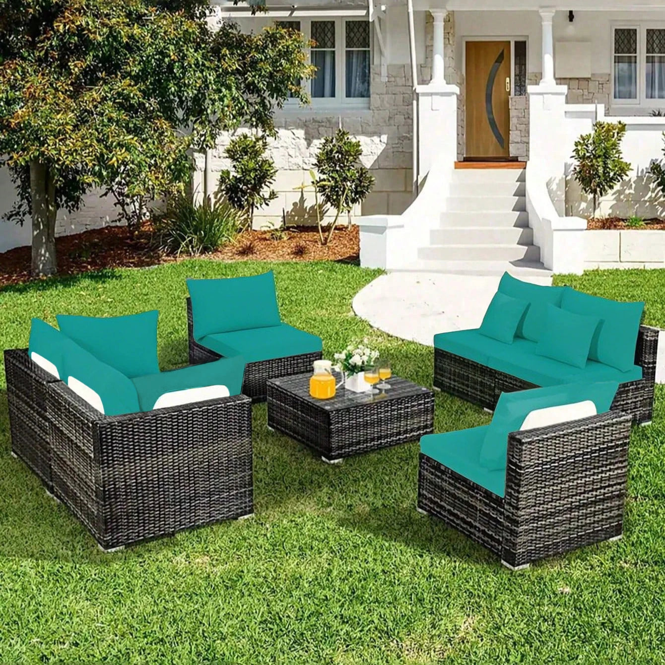 Tropical Print Outdoor Sofa Cushion Cover Set | Stretch Seat Protectors