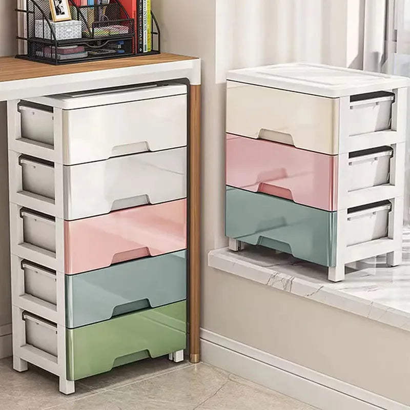 Rolling Drawer Storage Cabinet with Wheels | 3–7 Layer Dustproof Organizer Wardrobe