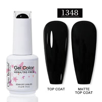 No-Wipe Top Coat & Sticky Base Coat UV Gel Polish — Long-Lasting, MSDS Certified, 15ml