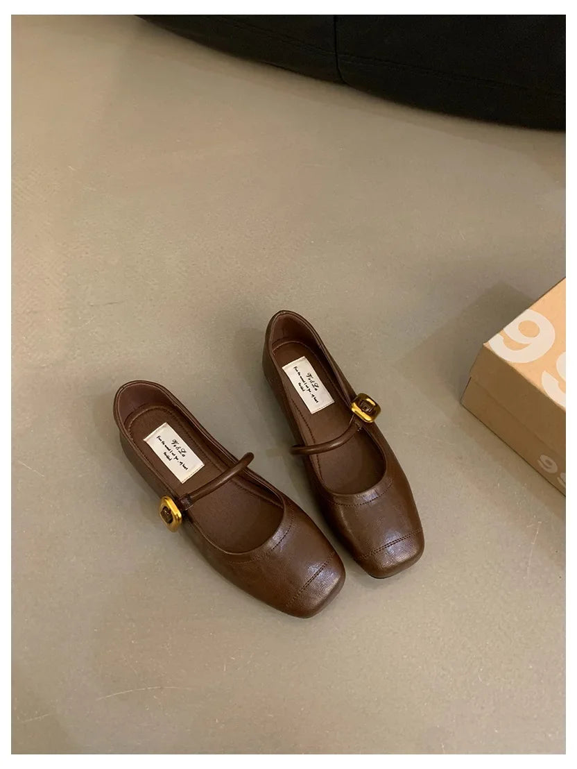 Women's Cute Ballerina Flats - Mary Jane Slip-On Loafers