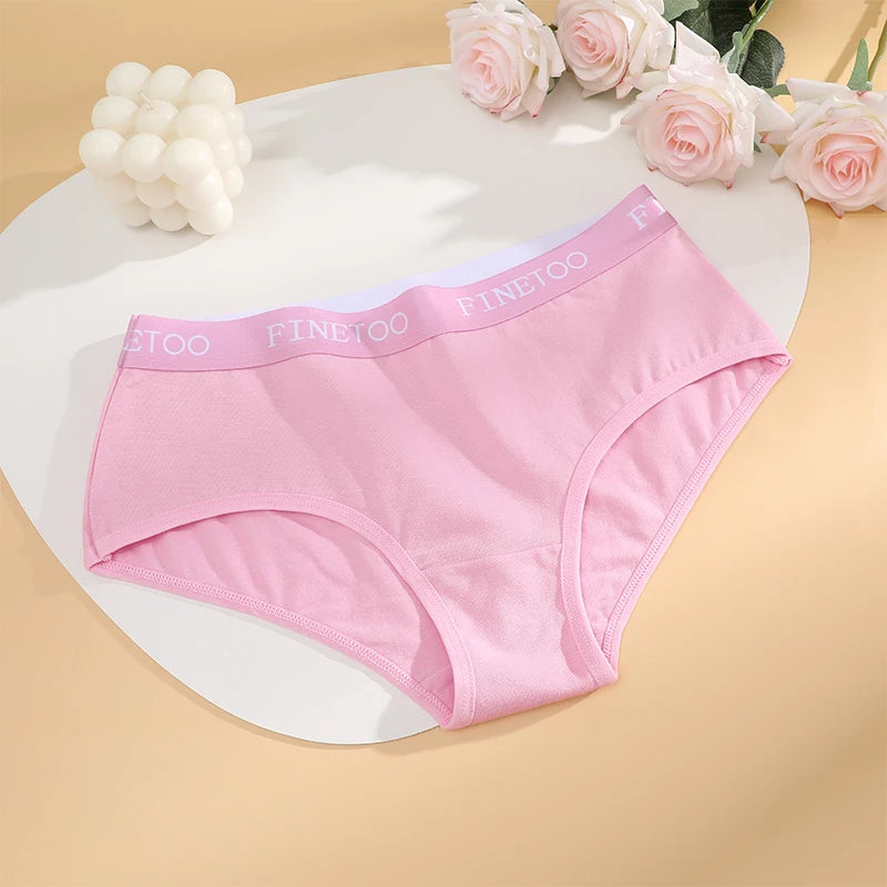 Panties Triangulares de Algodón FINETOO - Tiro Bajo con Realce de Cadera
