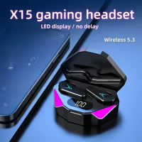 TWS Wireless Bluetooth Earbuds – LED Display, Built-in Mic & Noise Reduction for Gaming & Sport