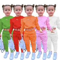 Girls Fall Sport Set | Crop Top + Jogger Pants 1–7Y