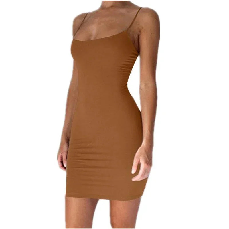 Women's Bodycon Mini Dress – Spaghetti Strap Sleeveless | Summer Club & Party Dress XS–XXXL