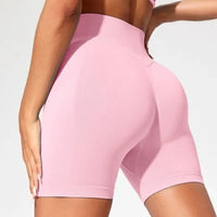 Women's High-Waist Yoga Shorts - Seamless Athletic Running Tights