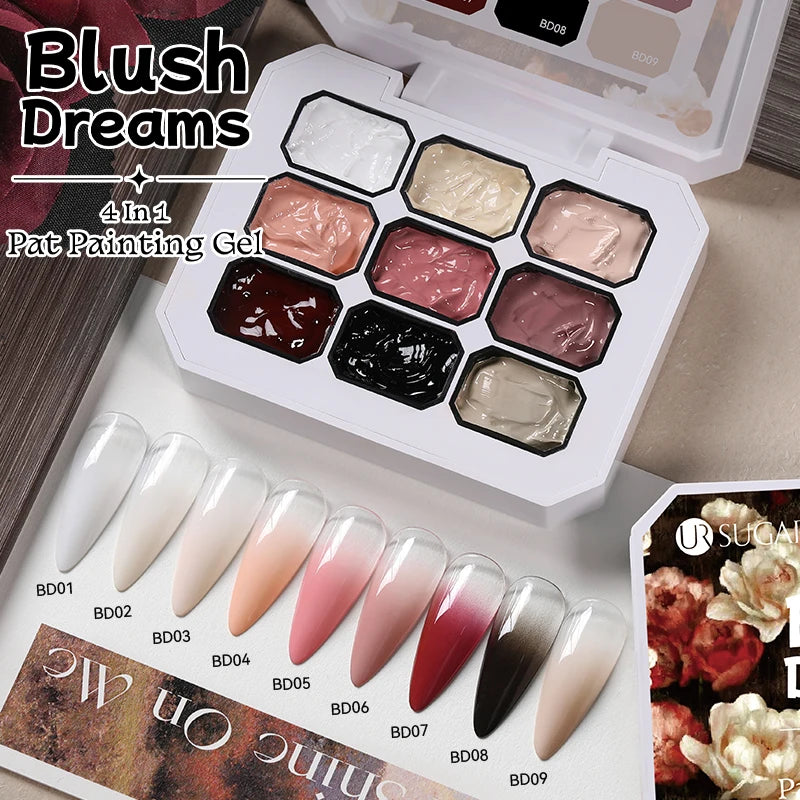 9-Color Gradient Gel Nail Art Set – 4-in-1 UV/LED Gel | Stamping, Painting & Ombre | DIY & Pro