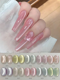 Glitter Cat Eye Gel Nail Polish — Whitening Strawberry Pink, Glass Bead Effect, 10ml