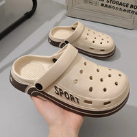 Unisex Perforated Platform Slides - Thick Sole Anti-Slip Summer Sandals