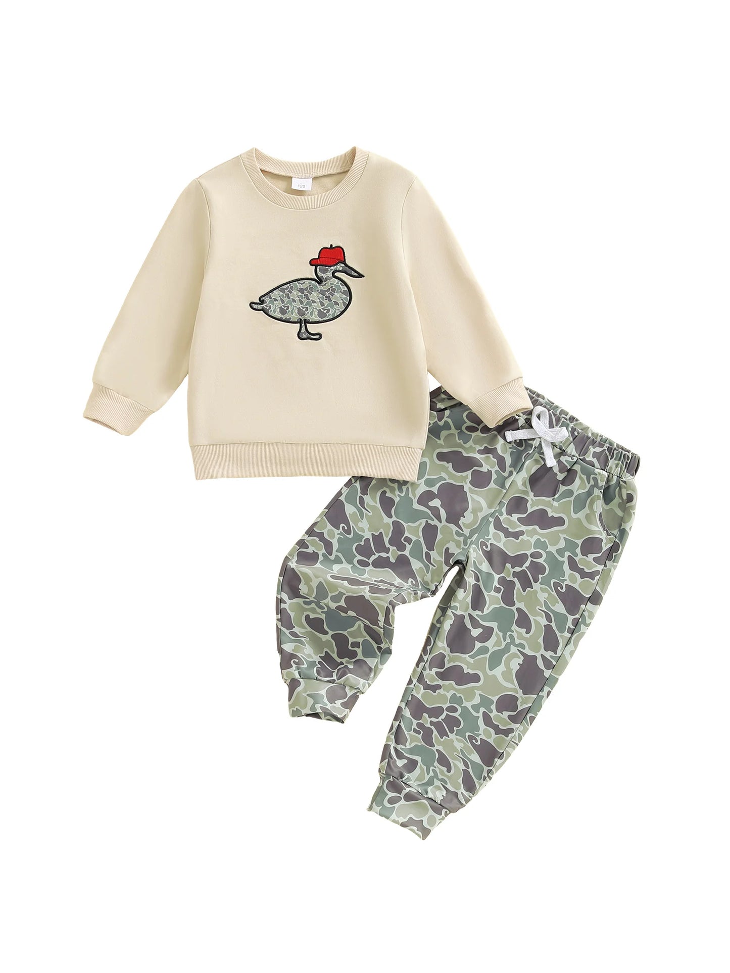 Toddler Boy 2-Piece Winter Outfit Hooded Bear Embroidery Jacket Fleece Lined Pants Set Cozy Clothes for Cold Weather