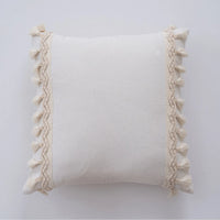 Wabi Sabi Linen & Cotton Fringe Cushion Cover | Handmade Boho Pillow Case