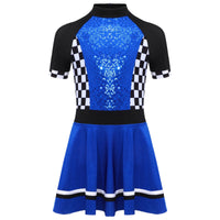 Girls Racing Queen Costume Dress - Sequin Tutu Halloween Outfit
