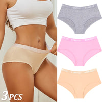 Set de 3 Panties de Algodón con Cinturón de Letras - Ropa Interior Sexy