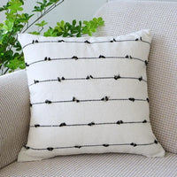 Modern Striped Cotton Linen Cushion Cover 45x45cm | Jacquard Sofa Pillow Case