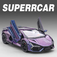 Modelo Auto Lamborghini Revuelto V12 GT 1:32 Aleación Diecast - Puertas Abren, Luz, Sonido y Pull Back