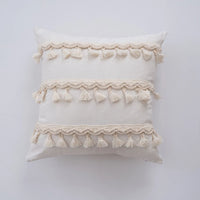 Wabi Sabi Linen & Cotton Fringe Cushion Cover | Handmade Boho Pillow Case
