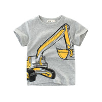 Boys Summer Cartoon Stripe T-Shirt | Short Sleeve Kids Tee Ages 2–9 Years
