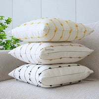 Modern Striped Cotton Linen Cushion Cover 45x45cm | Jacquard Sofa Pillow Case